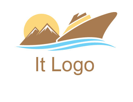 island with sun yacht logo
