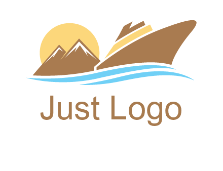 island with sun yacht logo