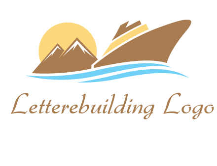 island with sun yacht logo