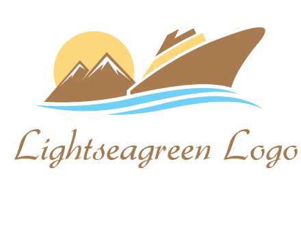 island with sun yacht logo