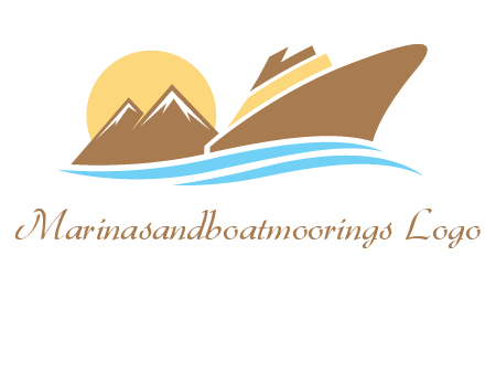 island with sun yacht logo