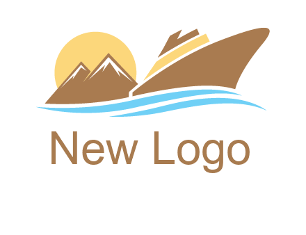 island with sun yacht logo