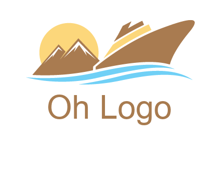 island with sun yacht logo