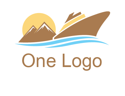 island with sun yacht logo