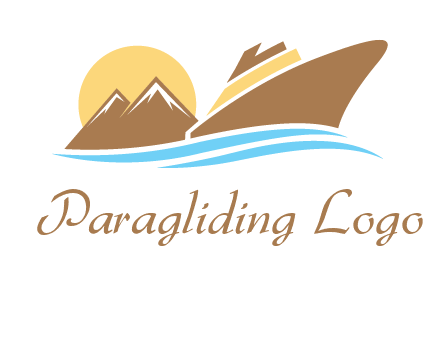 island with sun yacht logo