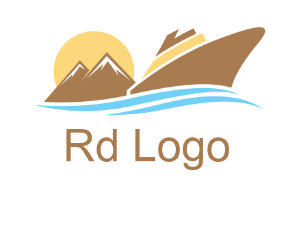 island with sun yacht logo