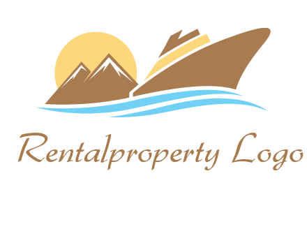 island with sun yacht logo