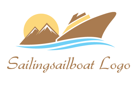 island with sun yacht logo