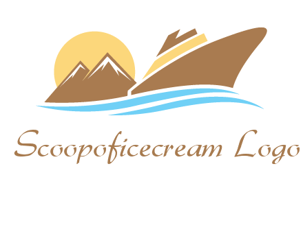 island with sun yacht logo
