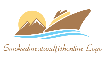 island with sun yacht logo