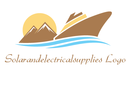 island with sun yacht logo