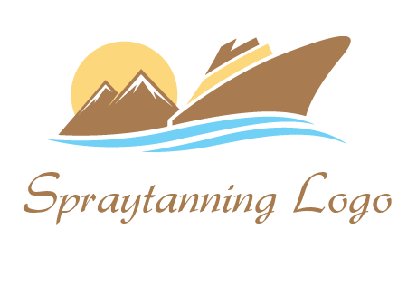 island with sun yacht logo