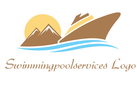 island with sun yacht logo