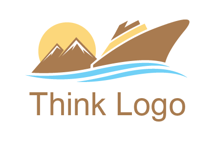 island with sun yacht logo