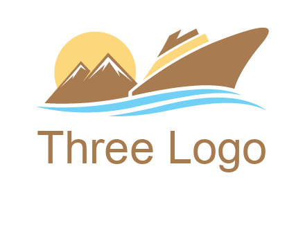 island with sun yacht logo