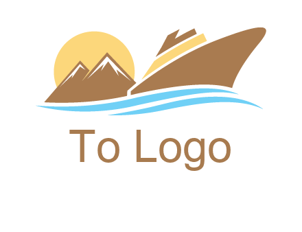 island with sun yacht logo