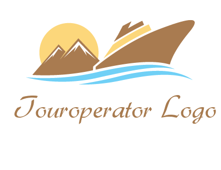 island with sun yacht logo