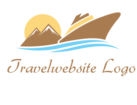 island with sun yacht logo