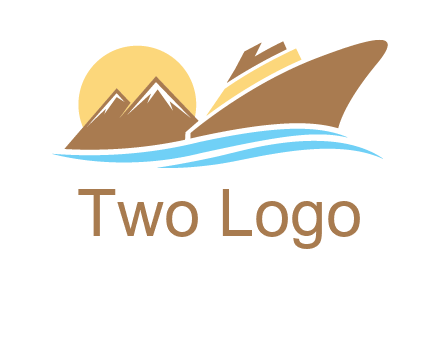 island with sun yacht logo