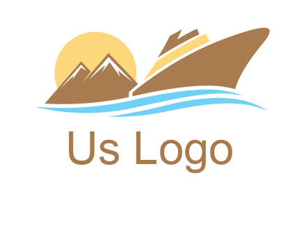 island with sun yacht logo