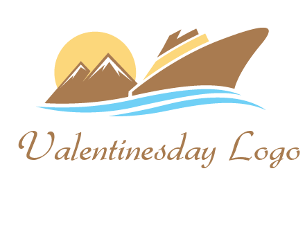 island with sun yacht logo