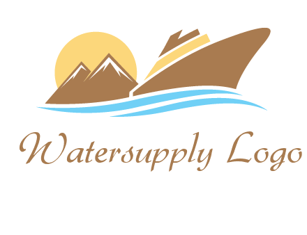 island with sun yacht logo