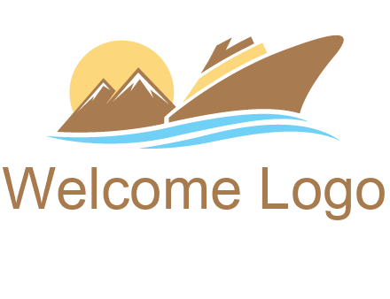 island with sun yacht logo