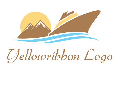 island with sun yacht logo
