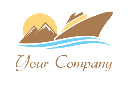 island with sun yacht logo