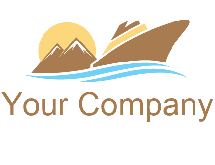 island with sun yacht logo