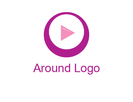 play button inside of a circle logo