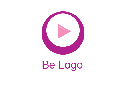 play button inside of a circle logo