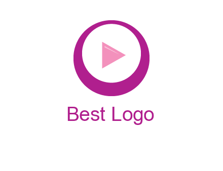 play button inside of a circle logo