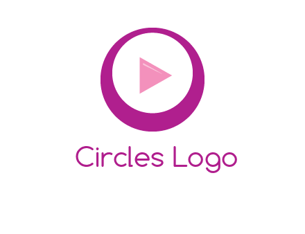 play button inside of a circle logo