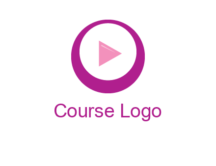 play button inside of a circle logo