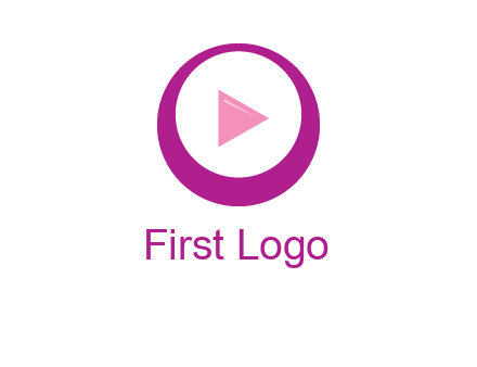 play button inside of a circle logo