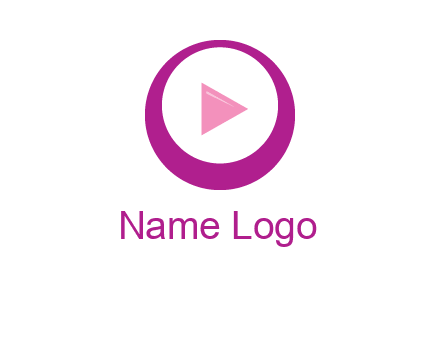 play button inside of a circle logo