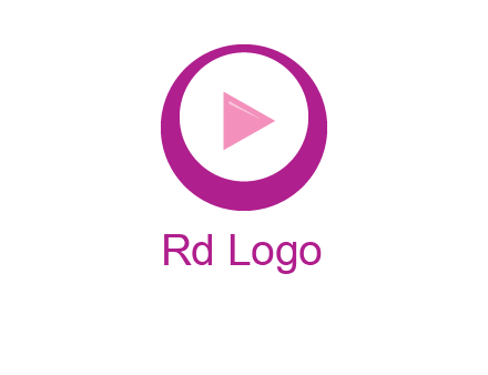 play button inside of a circle logo