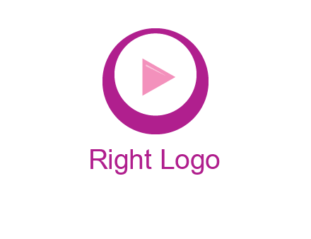 play button inside of a circle logo