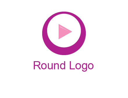 play button inside of a circle logo