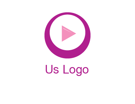 play button inside of a circle logo