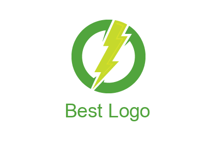 electric bolt inside of a circle logo