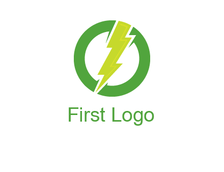 electric bolt inside of a circle logo