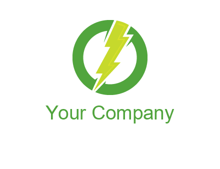 electric bolt inside of a circle logo