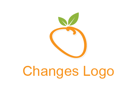 orange forming letter o with leafs logo