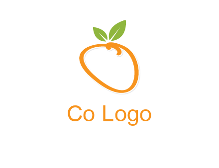 orange forming letter o with leafs logo