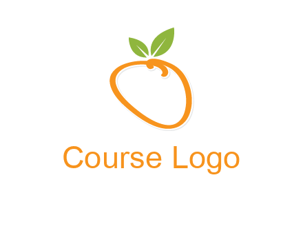 orange forming letter o with leafs logo