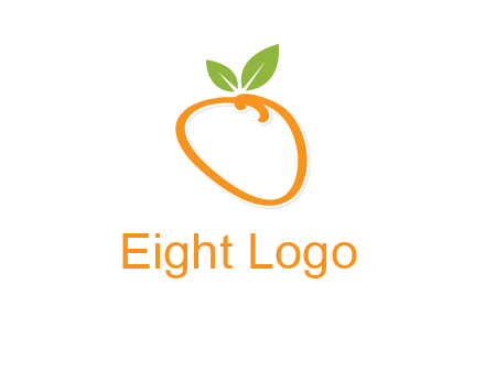 orange forming letter o with leafs logo