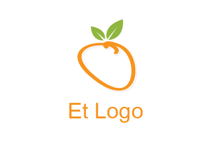 orange forming letter o with leafs logo