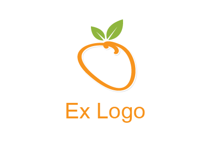 orange forming letter o with leafs logo
